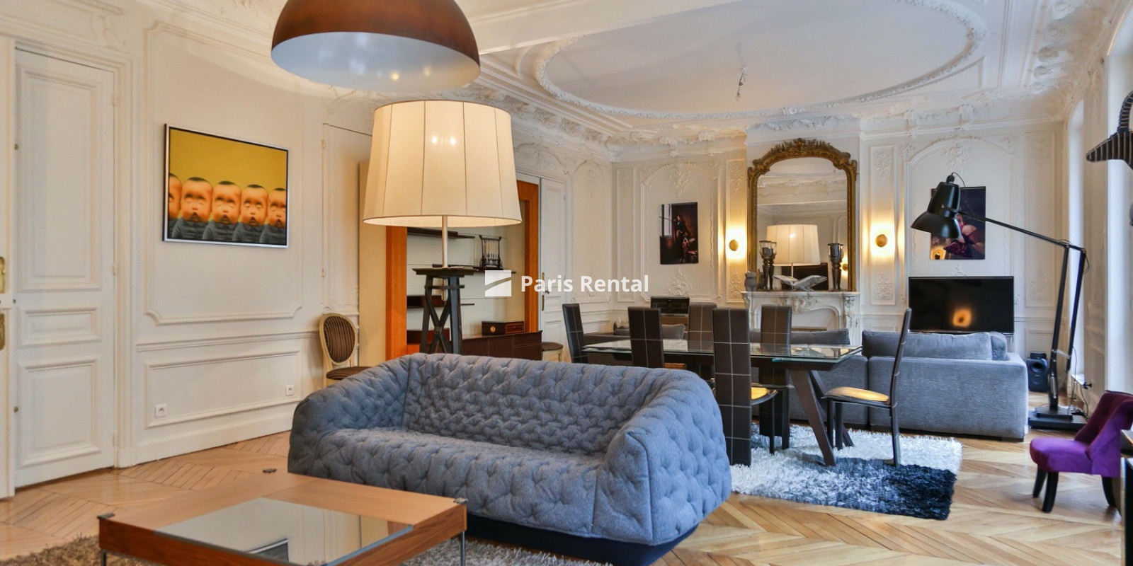 Living room - dining room - 
    8th district
  Monceau, Paris 75008
