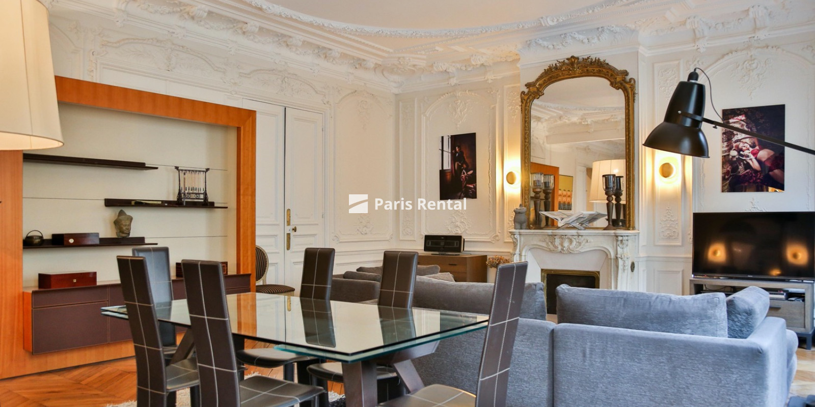 Living room - dining room - 
    8th district
  Monceau, Paris 75008
